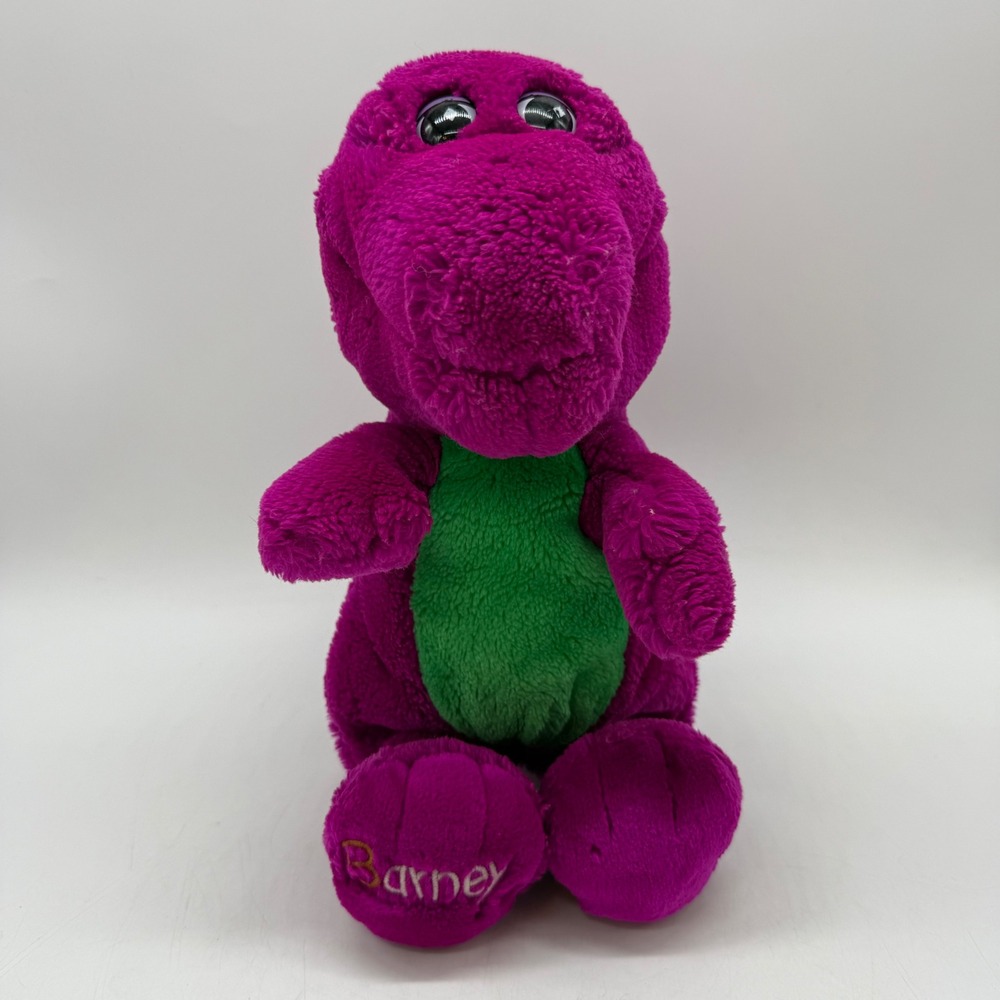 Golden Bear Barney Plush Toy Purple 1992 Lyons Group Vintage Dinosaur